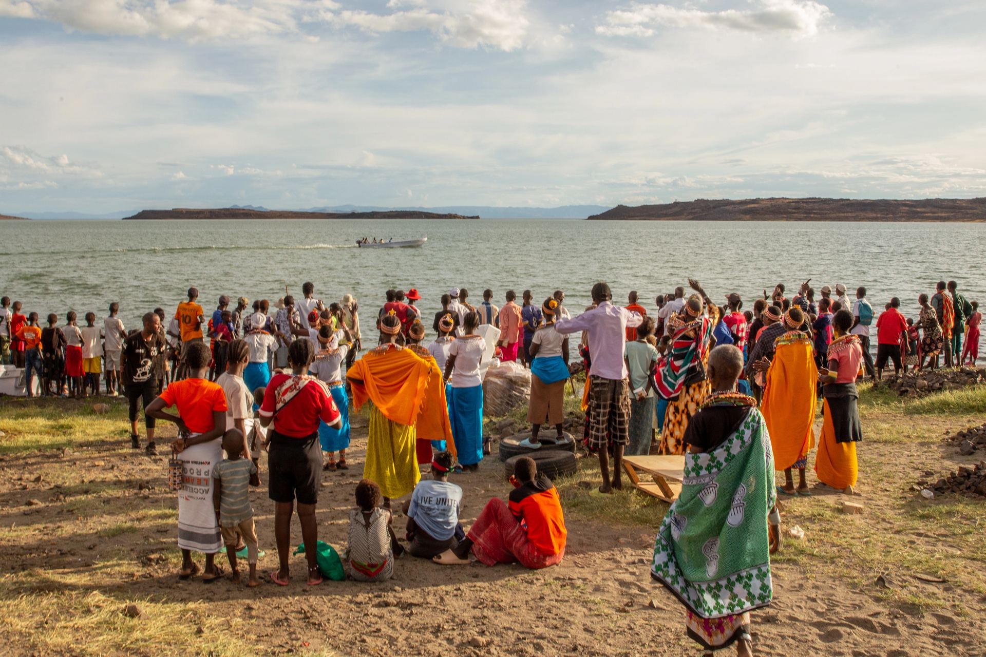Crowd gathered for a cultural festival, crowd-lakeshore-festival