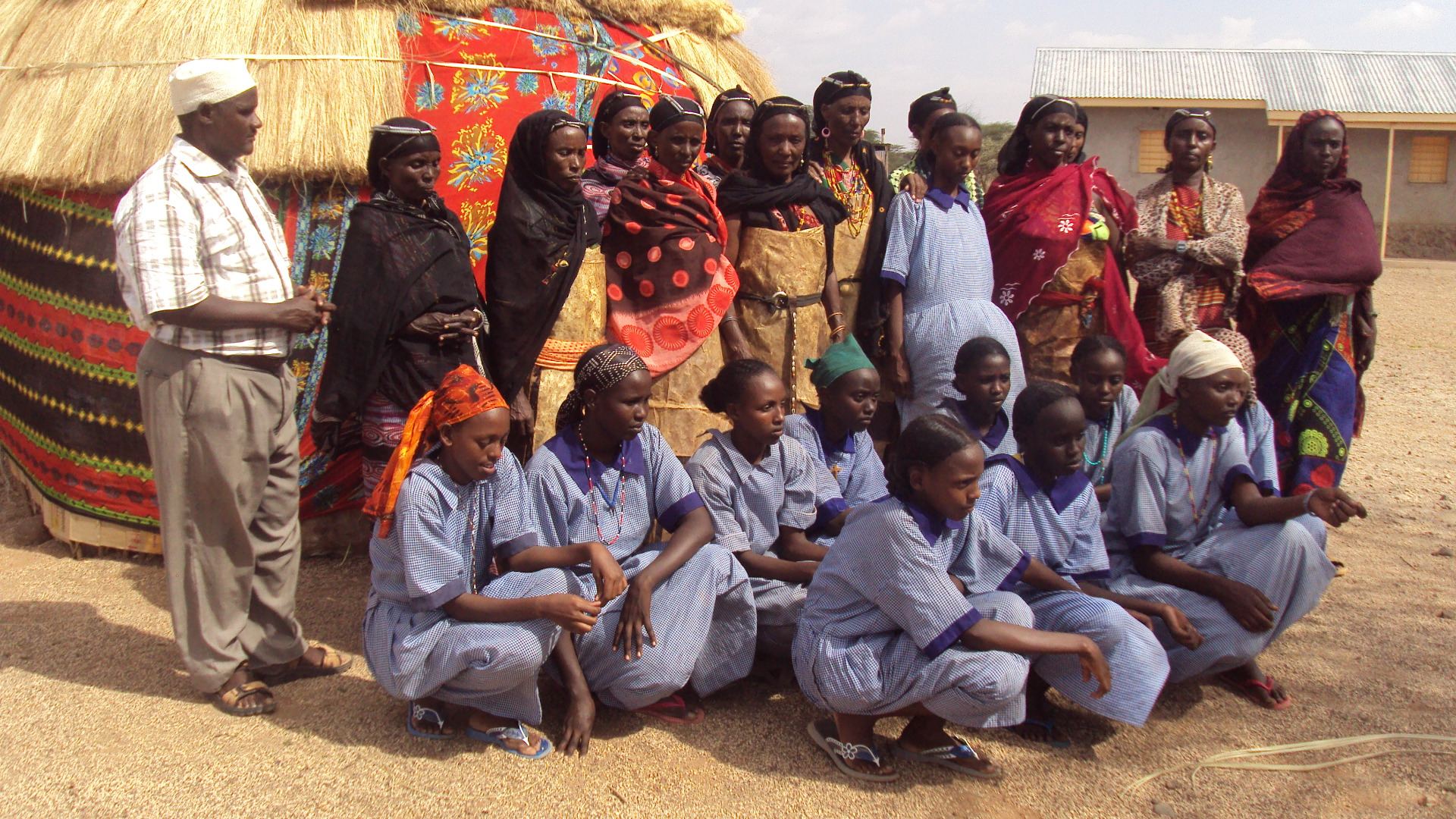 School girls and members of the Kalacha Women's Group